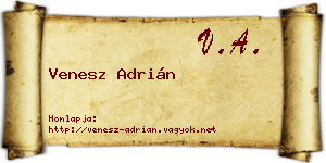 Venesz Adrián névjegykártya